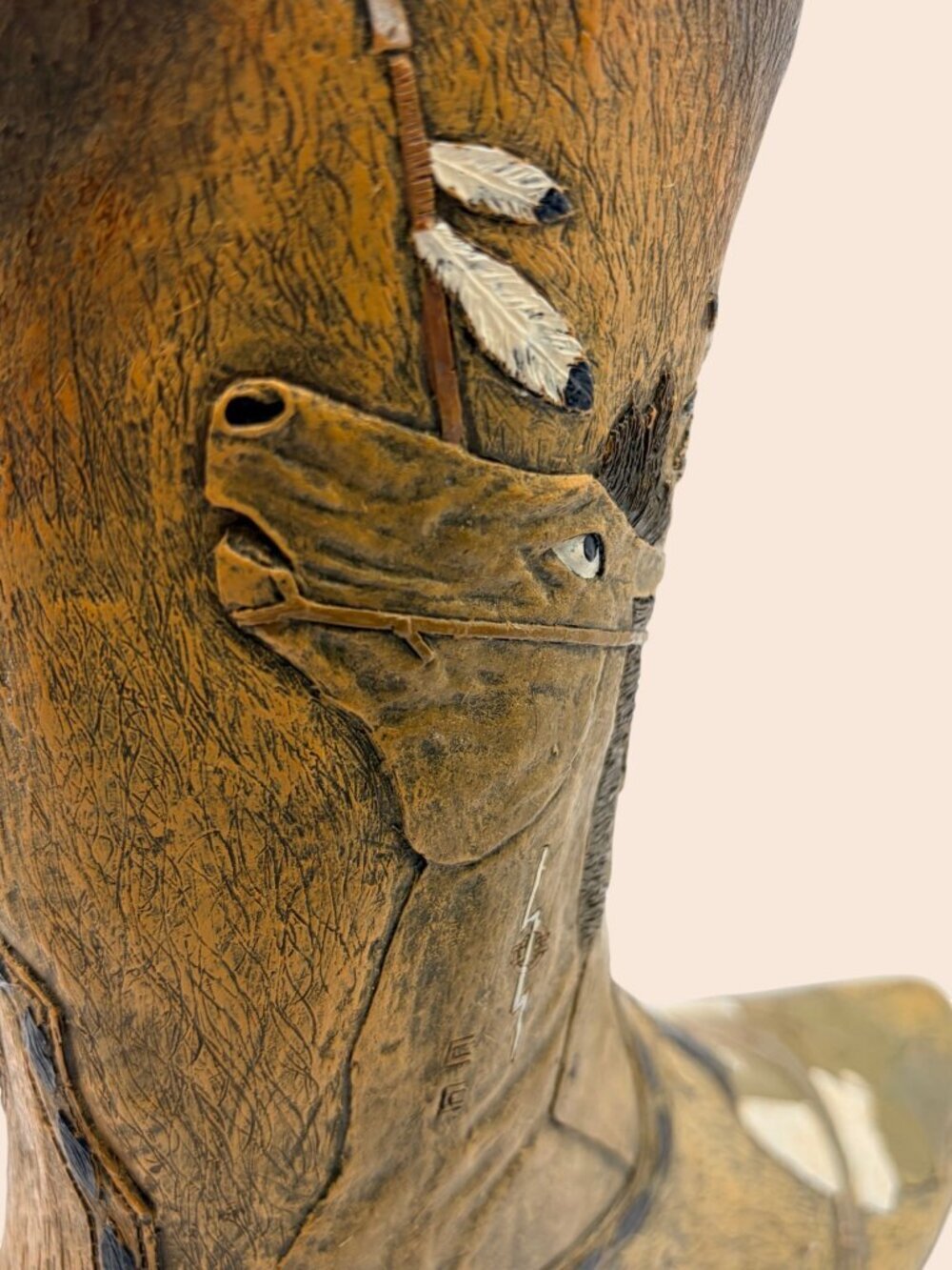 VTG Western Cowboy Boot Vase Native American Decor Rustic Resin Art Sculpture - Picture 7 of 12